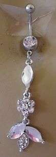 PRETTY WHITE FLOWER BELLYRING
