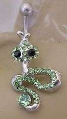 CUTE GREEN SNAKE BELLYRING