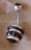 STUNNING BLACK CRYSTAL BELLYRING