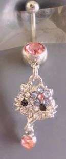 PRETTY PINK KITTY BELLYRING