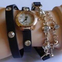 STUNNING LADIES BLACK BELT WATCH