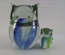 PAIR OF NGWENYA GLASS OWLS
