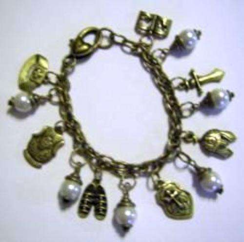 ANTIQUE BRASS - ARMOR OF GOD CHARM BRACELET