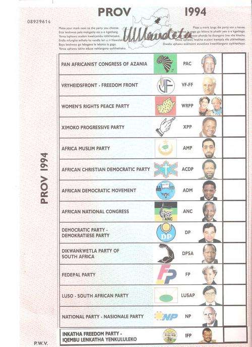 PRICE REDUCED. Nelson Mandela Signed 1994 Ballot . Extremely Rare.