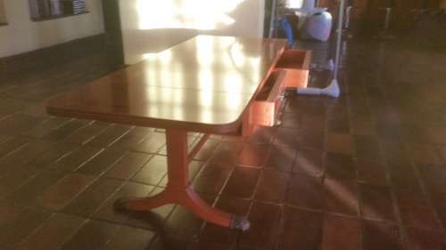 Gordon Fraser low occasional table in yew wood (flap-down sides)