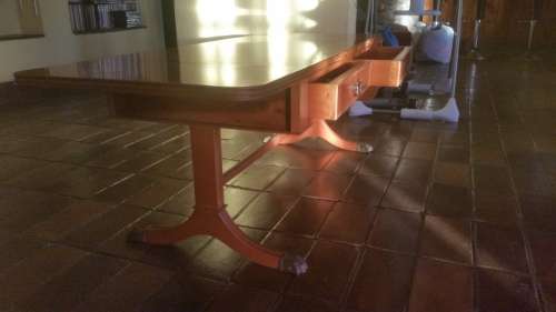 Gordon Fraser low occasional table in yew wood (flap-down sides)