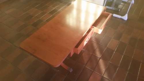 Gordon Fraser low occasional table in yew wood (flap-down sides)