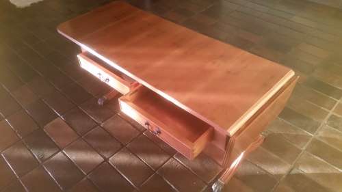 Gordon Fraser low occasional table in yew wood (flap-down sides)