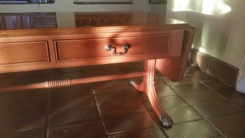 Gordon Fraser low occasional table in yew wood (flap-down sides)