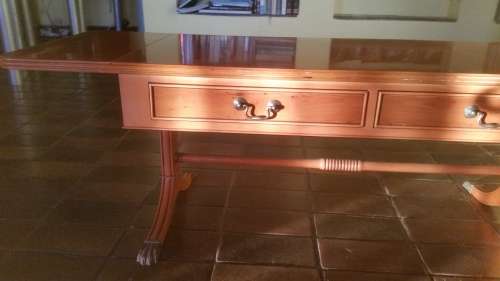 Gordon Fraser low occasional table in yew wood (flap-down sides)