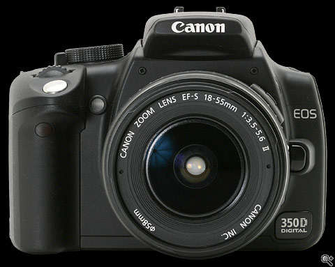 Canon EOS 350D Body with battery grip and 18-55mm lens