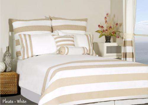 PLEATS-WHITE QUEEN DUVET COVER