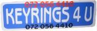 Personalised number plate keyrings