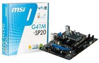 MSI G41M-SP20 Motherbord with Intel E8400 CPU and 4Gig RAM
