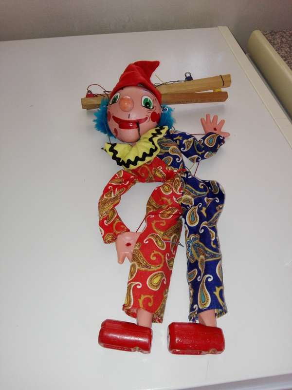 7 Pack Wooden Marionette Puppets Pull String Puppets