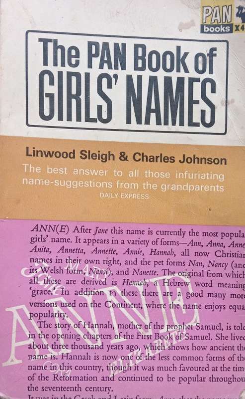The pan book of girl names