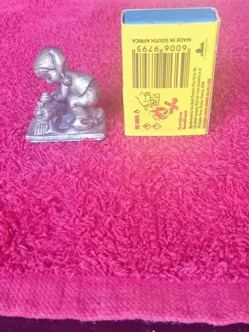 Little boy and his train pewter ornament