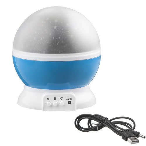 LED Rotating Projector Starry Night Light Moon Star Sky Cosmos Kids Room Lamp