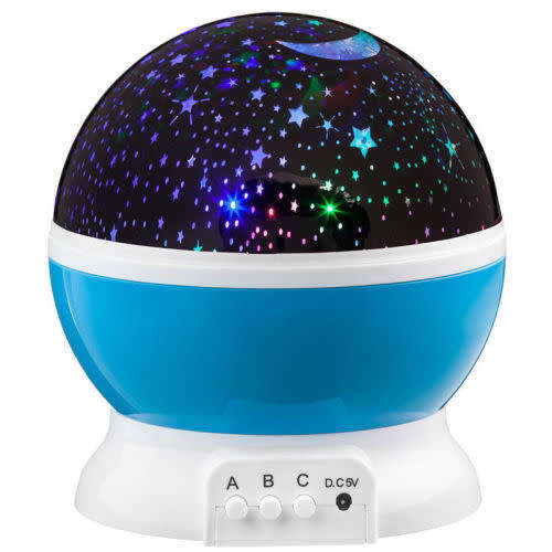 LED Rotating Projector Starry Night Light Moon Star Sky Cosmos Kids Room Lamp