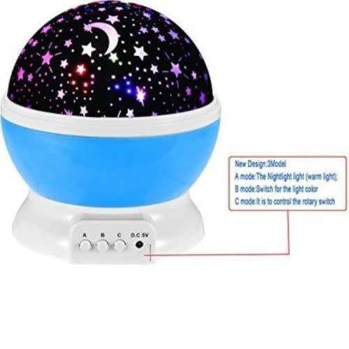 LED Rotating Projector Starry Night Light Moon Star Sky Cosmos Kids Room Lamp