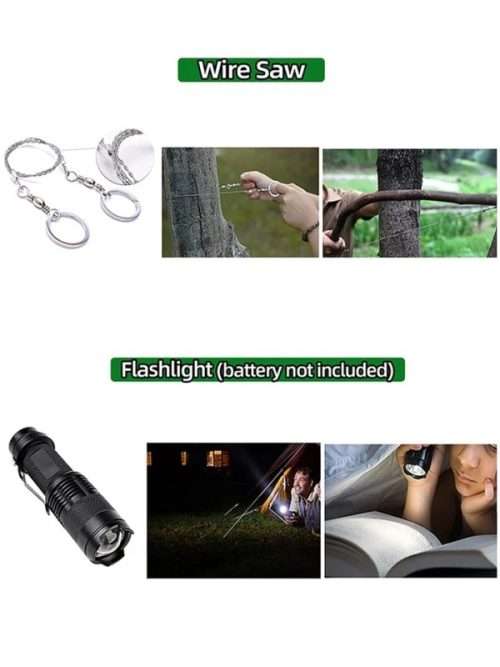 Outdoor Survival Kit Military Camping Tools Emergency SOS First Aid Tactical Knife Hiking Gear