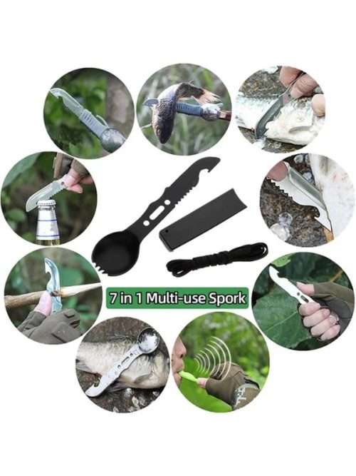 Outdoor Survival Kit Military Camping Tools Emergency SOS First Aid Tactical Knife Hiking Gear
