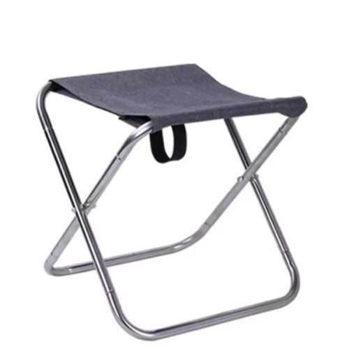 Outdoor Camping Folding Stool Stainless Steel Fishing Chair Portable Travel Beach Chair 1PC