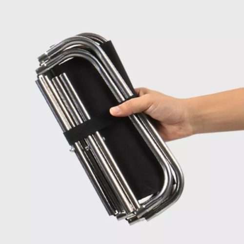 Outdoor Camping Folding Stool Stainless Steel Fishing Chair Portable Travel Beach Chair 1PC