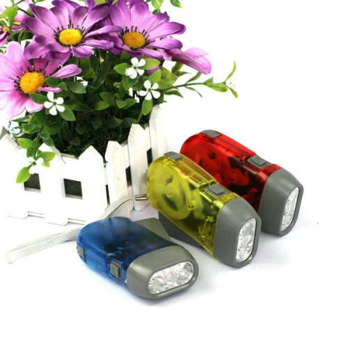 Portable Adjustable Dynamo-powered Hiking Torches Hand Pressing Torch LED Flashlight