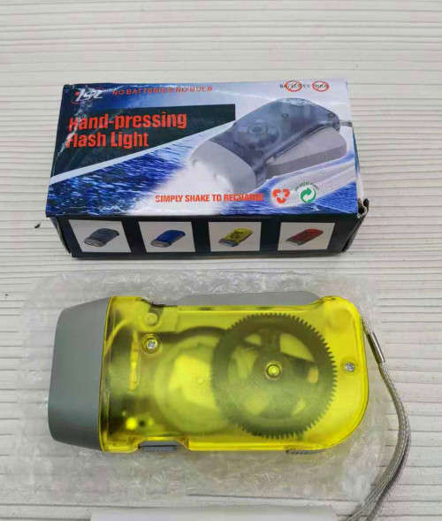 Portable Adjustable Dynamo-powered Hiking Torches Hand Pressing Torch LED Flashlight