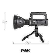 Rechargeable Strong LED Flashlight 4-Modes Outdoors Searchlight with Tripod