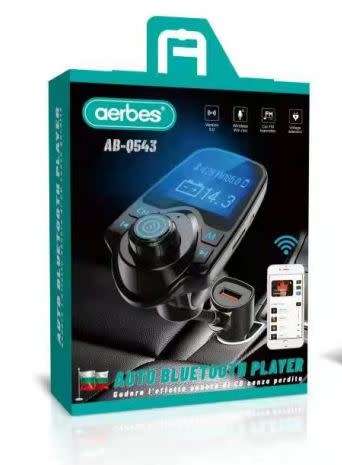 Aerbes USB Bluetooth Car FM Modulator With MP3 Radio Adapter