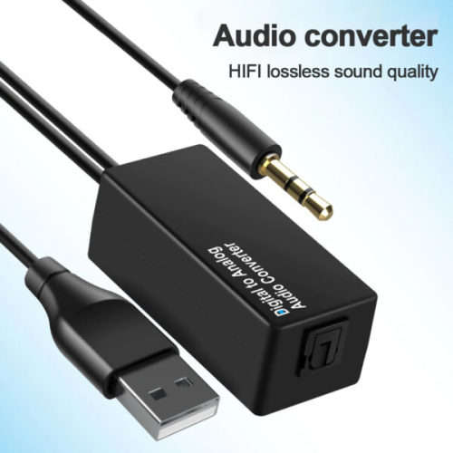 D15 Audio Stereo DAC Digital to Analog Optical Fiber Converter USB Decoder Adapter 3.5mm Jack
