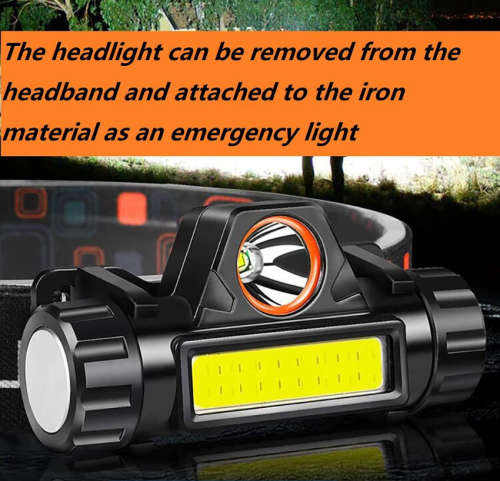 Magnetic LED Headlamp with USB Rechargeable COB Headlight