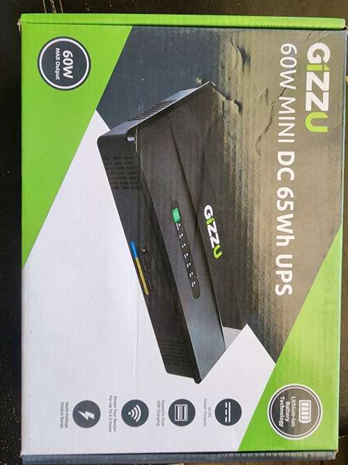 Gizzu 60w 65WH 17600mAh Mini POE DC UPS- Black