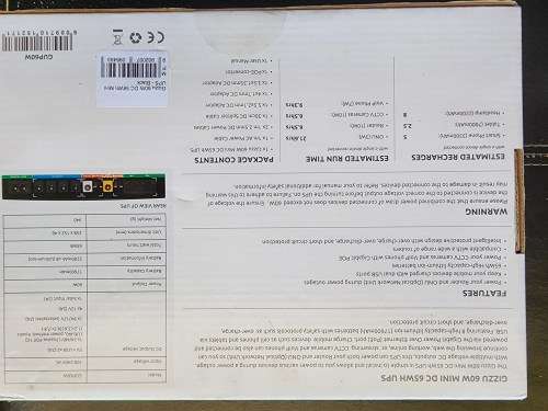 Gizzu 60w 65WH 17600mAh Mini POE DC UPS- Black