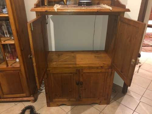 Pine Bookcase with TV case