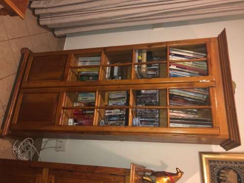 Pine Bookcase with TV case
