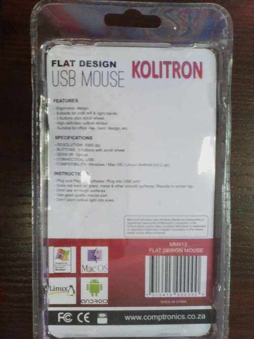 KOLITRON MM413 FLAT DESIGN OPTICAL MOUSE