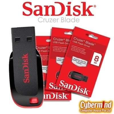 SANDISK CRUZER BLADE USB FLASH DRIVE 8GB