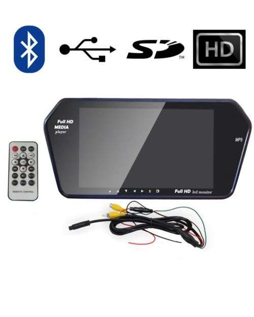 7" Bluetooth LED Rearview Monitor and Media Player