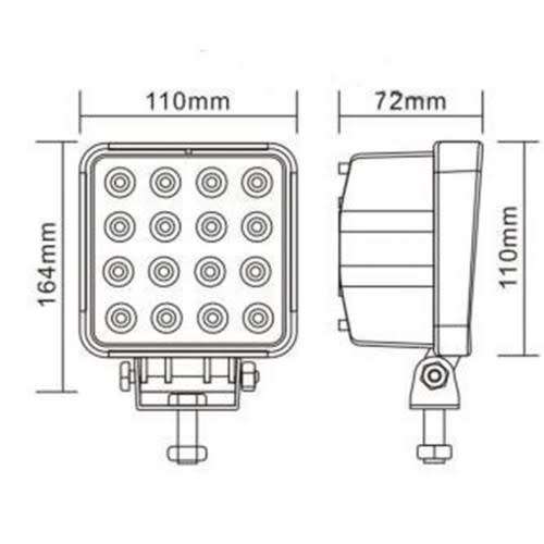Square LED Work Light - 48 Watt