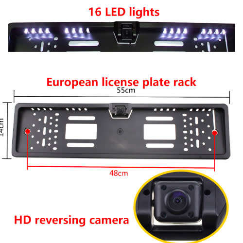 16 LED Number Plate Holder with 4 Led Rear View Camera