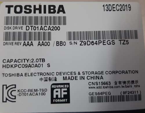 2TB Hard Drive