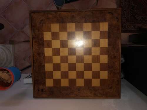 VINTAGE  STUNNING  LARGE  CHESS SET AND BACKGAMMON  FOLDING TABLE