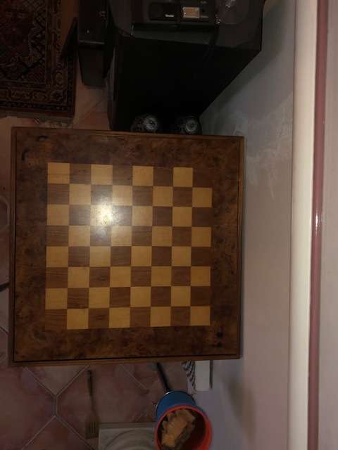 VINTAGE  STUNNING  LARGE  CHESS SET AND BACKGAMMON  FOLDING TABLE