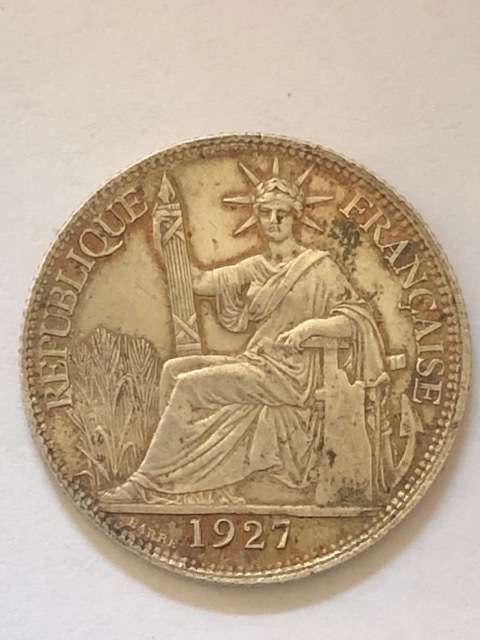 20 CENT INDO- CHINA FRANCAISE-FRANCE COLONY SUPERB SILVER COIN