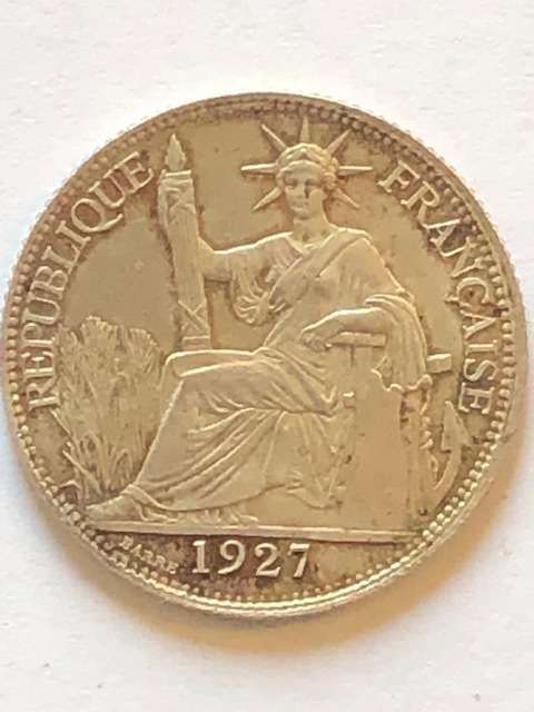 20 CENT INDO- CHINA FRANCAISE-FRANCE COLONY SUPERB SILVER COIN