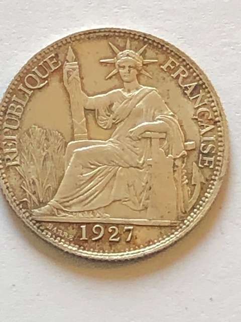 20 CENT INDO- CHINA FRANCAISE-FRANCE COLONY SUPERB SILVER COIN