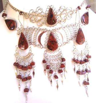 **STOCK CLEARANCE LAST ONE EVER** PERUVIAN MAHOGANY OBSIDIAN 3 PIECE JEWELRY SET